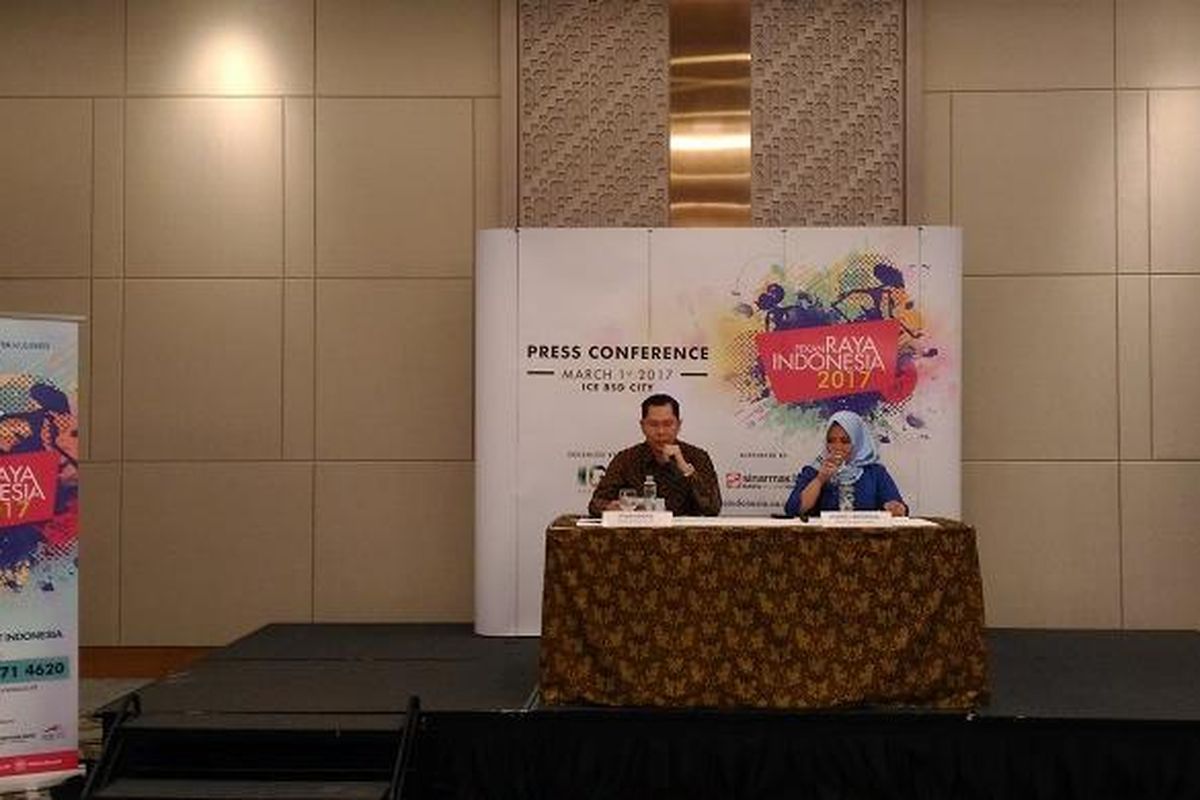 Direktur IIE Ryan Adrian (kiri) dan Sekjen PRI Hyang I Mihardja (kanan) saat jumpa pers PRI 2017 di ICE BSD City, Rabu (1/3/2017).