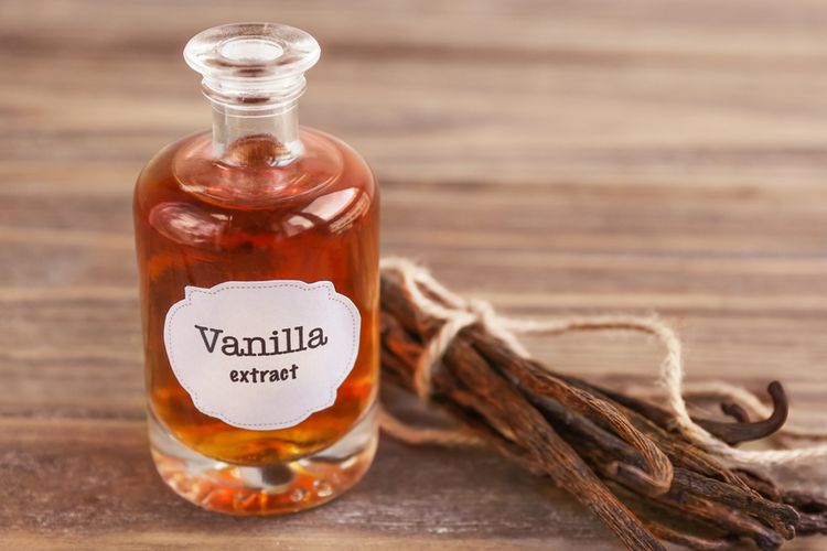 Ilustrasi ekstrak vanila. 