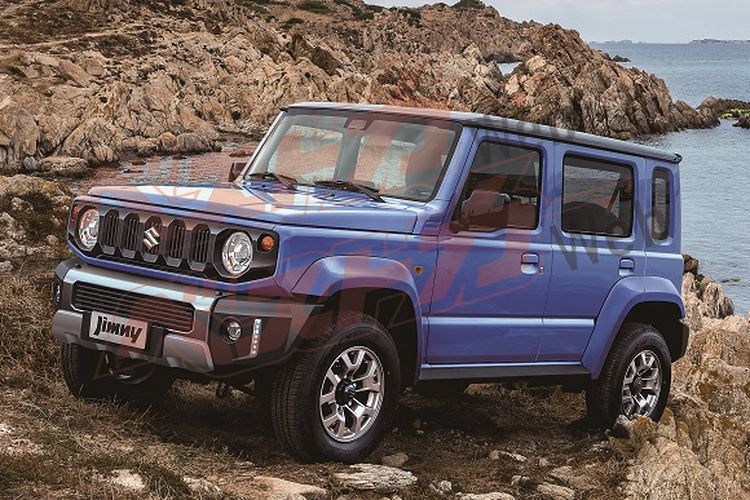 Ilustrasi Suzuki Jimny Long Wheelbase dengan 5 pintu