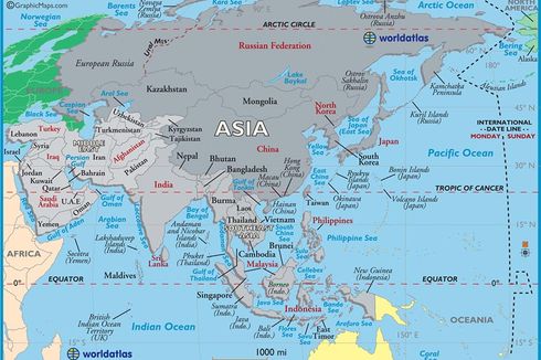 Daftar Negara Terluas di Asia, Rusia dan China Terbesar