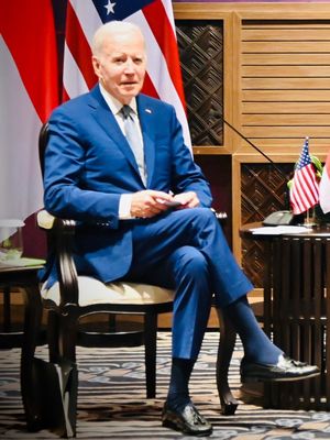 Presiden Amerika Serikat Joe Biden di The Apurva Kempinski Bali, Senin (14/11/2022)