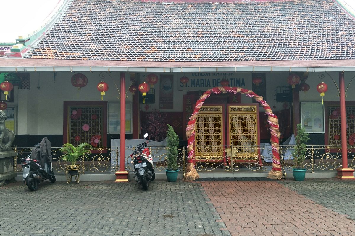 Gereja Santa Maria de Fatima di kawasan Petak Sembilan, Jalan Kemenangan III, Jakarta Barat, Kamis (23/1/2020).