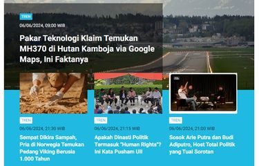 Artikel terpopuler Tren, Kamis (6/6/2024).