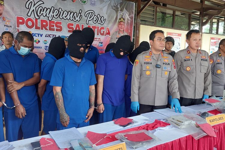 Para penjudi yang berhasil diamankan anggota Polres Salatiga