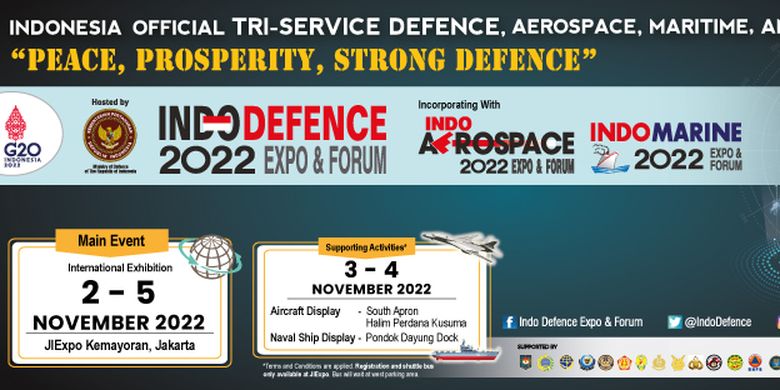 Web banner Indo Defence 2022 Expo & Forum.
