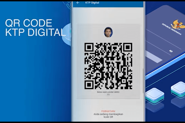 Tampilan QR Code e-KTP pada aplikasi Identitas Kependudukan Digital