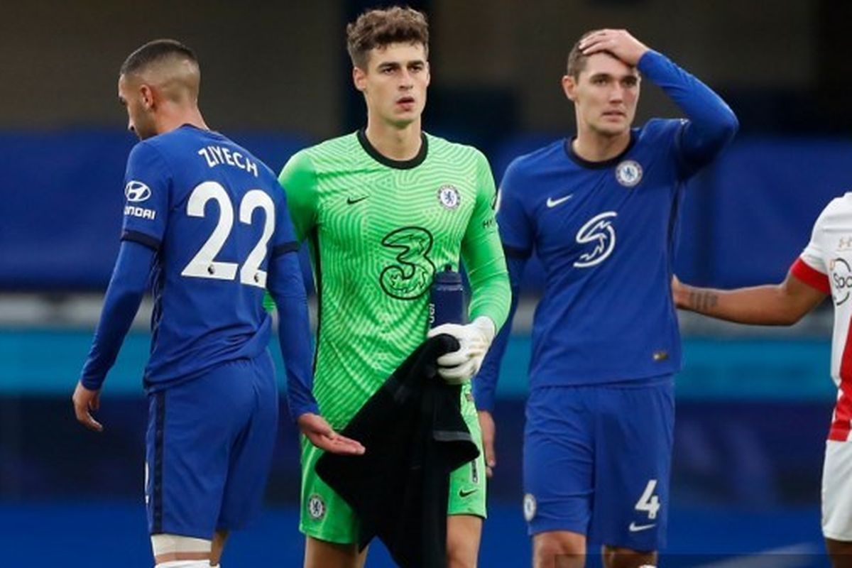 Kepa Arrizabalaga tampil sebagai starter dan melakukan blunder pada laga lanjutan Liga Inggris kontra Southampton pada Sabtu (17/10/2020).