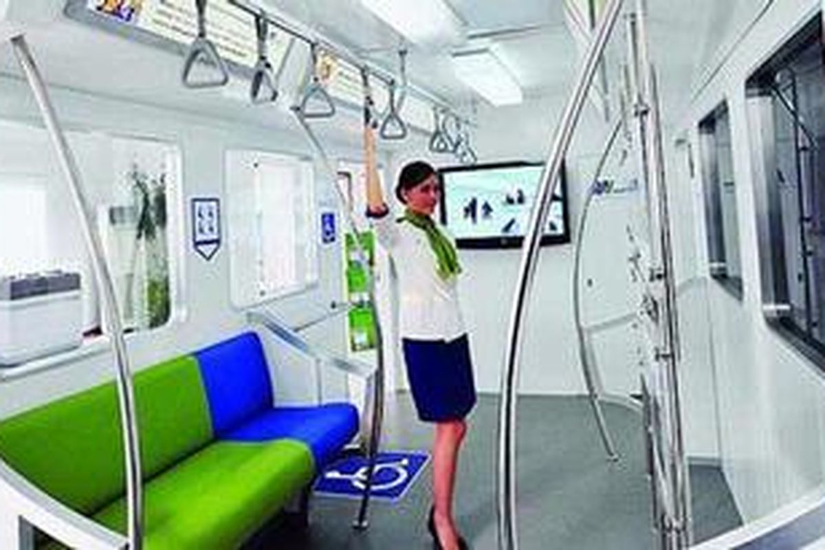 Gubernur DKI Jakarta Fauzi Bowo mencanangkan persiapan pengerjaan pembangunan mass rapid transit, di Stadion Lebak Bulus, Jakarta Selatan, Kamis (26/4/2012). Pada tahap satu akan dibangun koridor selatan-utara dari Lebak Bulus ke Bundaran Hotel Indonesia sejauh 15,7 kilometer.