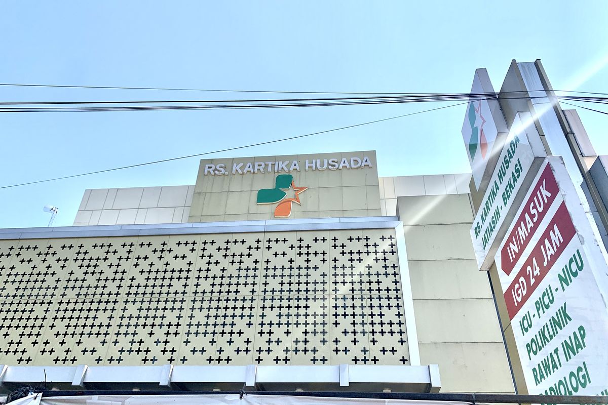 Rumah Sakit (RS) Kartika Husada Jatiasih, Kota Bekasi, Jumat (29/9/2023). Pihak RS menanggapi berkait adanya keluhan dari Albert, orangtua pasien A (7) yang didiagnosis mati batang otak usai operasi amandel.