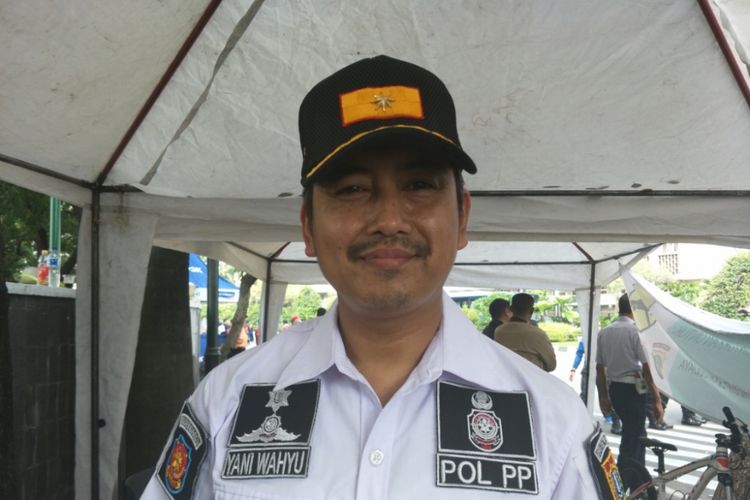 Kepala Satpol PP DKI Jakarta Yani Wahyu Purwoko saat ditemui di Jalan Thamrin, Jakarta Pusat, Minggu (6/5/2018).