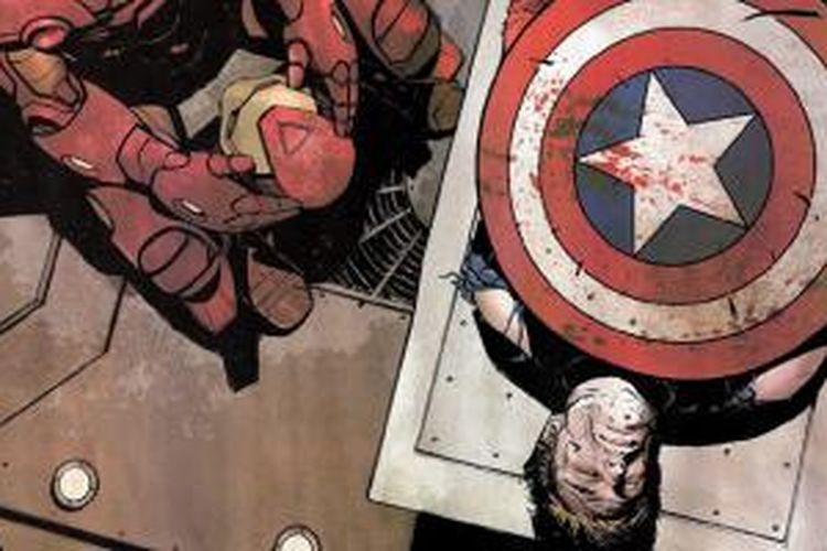 Captain America versi komik dikisahkan tewas dalam pertempuran Civil War.