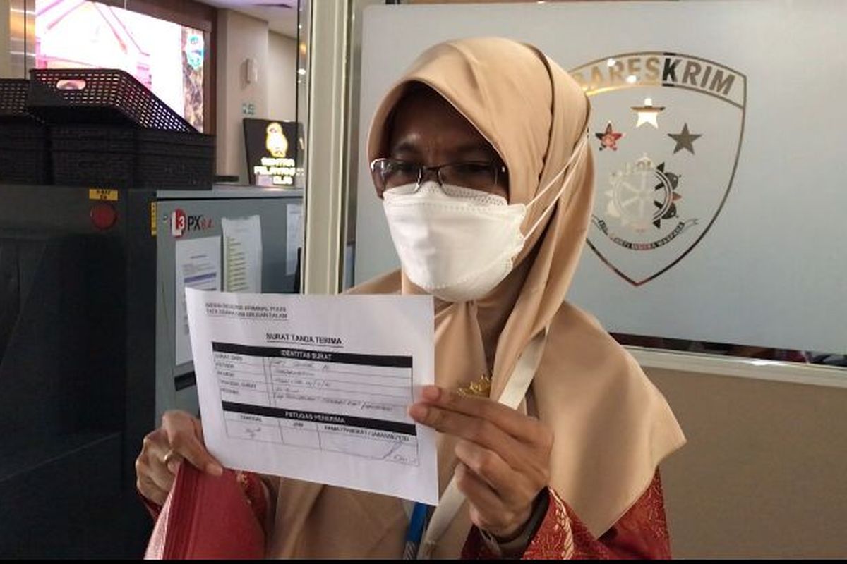Plt Kepala Biro Hukum Kemensos, Evy Flamboyan Minanda mendatangi dan membuat laporan ke Bareskrim Polri terkait kekerasan anak panti asuhan di Malang, di Bareskrim Mabes Polri, Jakarta, Selasa (23/11/2021).