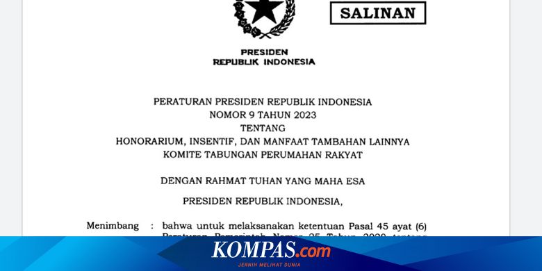 Gaji Komite Tapera Capai Rp 43 Juta Sebulan