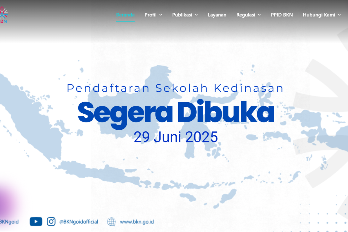 Tangkapan layar pengumuman pendaftaran Sekolah Kedinasan 2025
