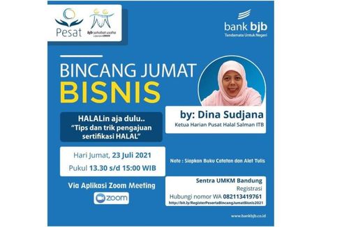 Bincang Jumat Bisnis BJB, Beberkan Tips Pengajuan Sertifikasi Halal