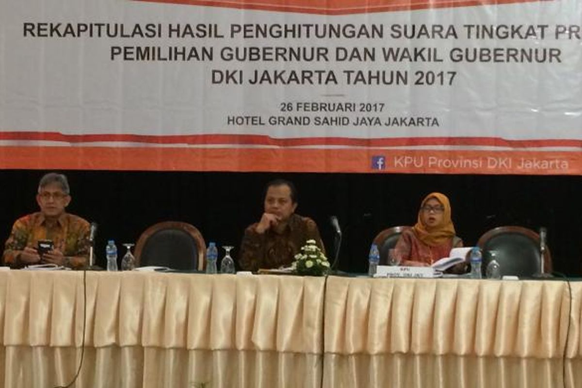 Ketua KPU Provinsi DKI Jakarta Sumarno di Grand Sahid Jaya, Jakarta, Minggu (26/2/2017).