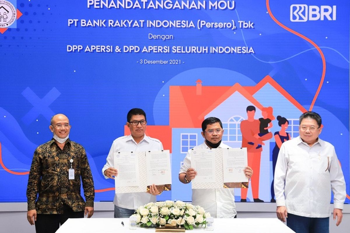 Penandatanganan nota kesepahaman (MoU) antara BRI dan APERSI di Gedung Kantor Pusat BRI