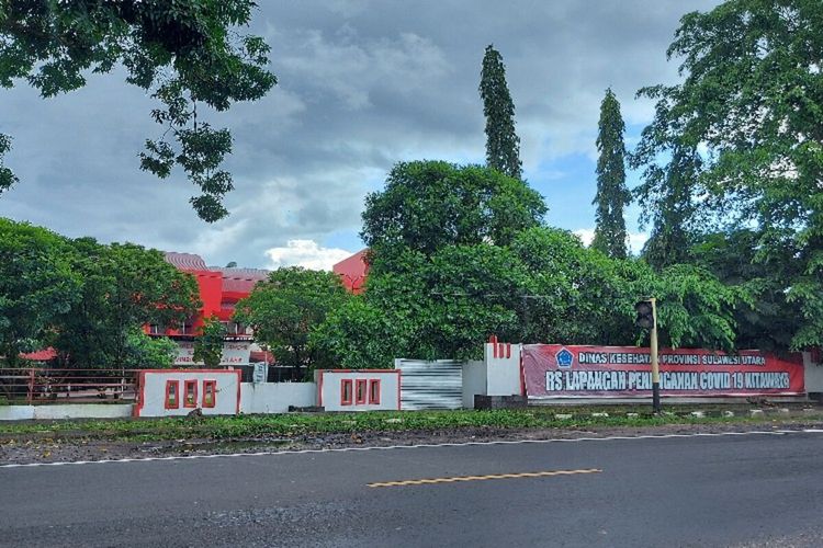 Rumah Sakit Lapangan Darurat Covid-19 Kitaway milik Pemprov Sulut, di Kota Manado, Sulawesi Utara. Rumah sakit ini menjadi lokasi karantina tiga WNA Cina.
