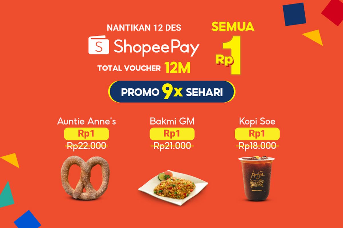 Belanja akhir tahun, ShopeePay hadirkan promo peak day 12.12 sembilan kali sehari.