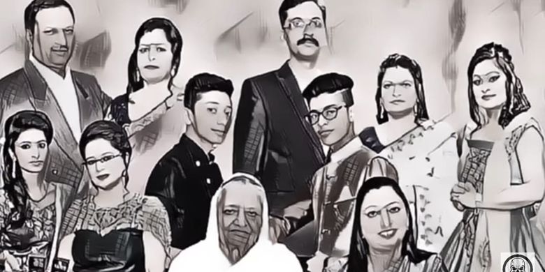 Sebelas anggota keluarga Burari India, (dari atas kiri ke kanan) Bhavnesh, Savita, Dhruv, Lalit, Shivam, Teena dan Priyanka. (dari bawah kiri ke kanan) Maneka, Neetu, Narayan Devi, Pratibha. [SS/YOUTUBE/MYSTIC TALES]