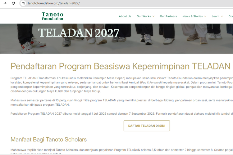 Perubahan Metode Seleksi Tanoto Scholarship untuk Tahun 2027