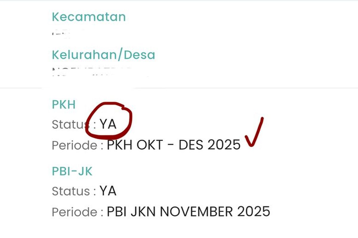 Tangkapan layar hasil pencarian cek bansos Kemensos. Cara cek penerima bansos Kemensos. Bansos PKH 2026. Cara cek penerima PKH Januari 2026. PKH 2026 tahap 1. 