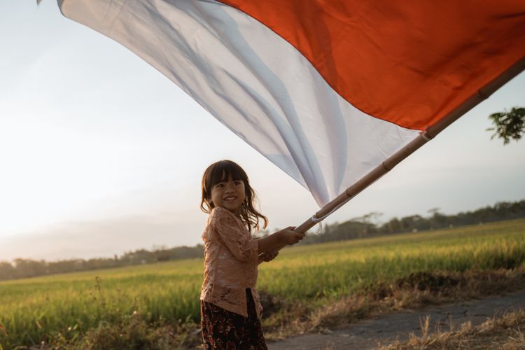Ilustrasi perayaan kemerdekaan Indonesia. 