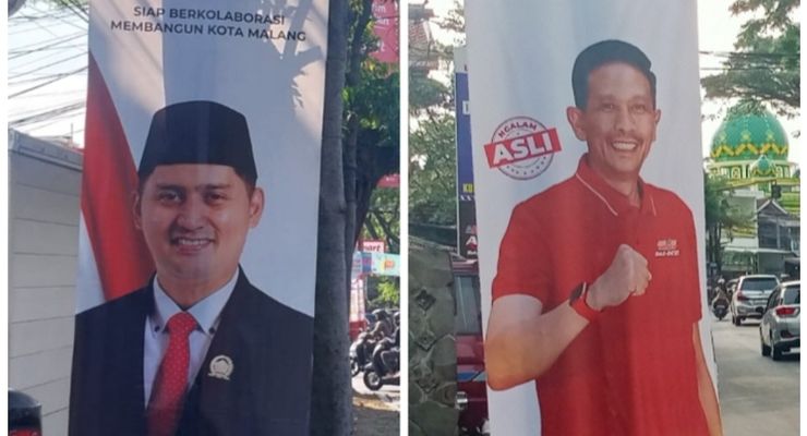 Spanduk Berwajah Figur dan Berbau Politik Bertebaran, KPU Kota Malang Ingatkan Belum Masuk Masa Kampanye
