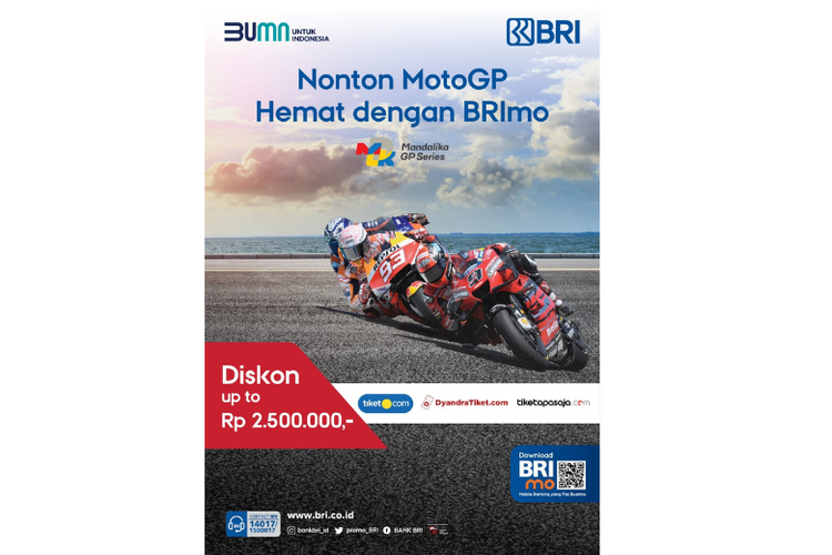 Nikmati potongan diskon pembelian tiket MotoGP melalui BRImo. 