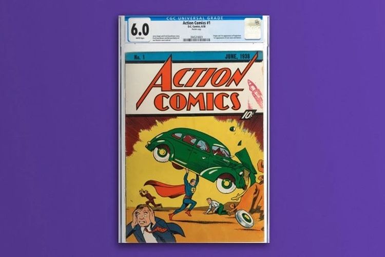 Kopi majalah Action Comics No. 1, yang disebut The Rocket Copy karena ada stempel roket, terjual dengan harga 3,18 juta dollar AS (Rp 45 miliar).