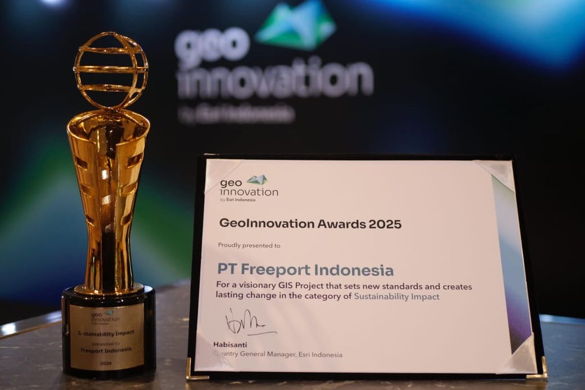 PTFI meraih GeoInnovation Award 2025 atas inovasi pemanfaatan teknologi geospasial (Geographic Information System/GIS) untuk mendukung peningkatan keselamatan kerja, efisiensi, dan keberlanjutan operasional.