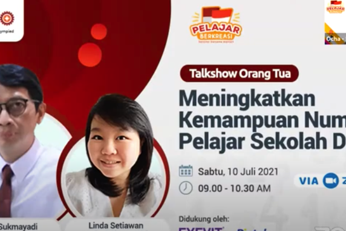 Program Pelajar Berkreasi dari Mentari Group mengadakan gelar wicara daring orangtua dengan mengangkat tema Meningkatkan Kemampuan Numerasi Pelajar Sekolah Dasar pada Sabtu, 10 Juli 2021.