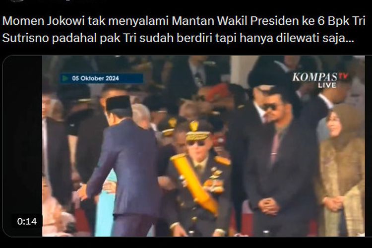 Penjelasan Istana soal Video Jokowi Disebut Tak Salami Mantan Wapres Try Sutrisno Saat HUT Ke-79 TNI