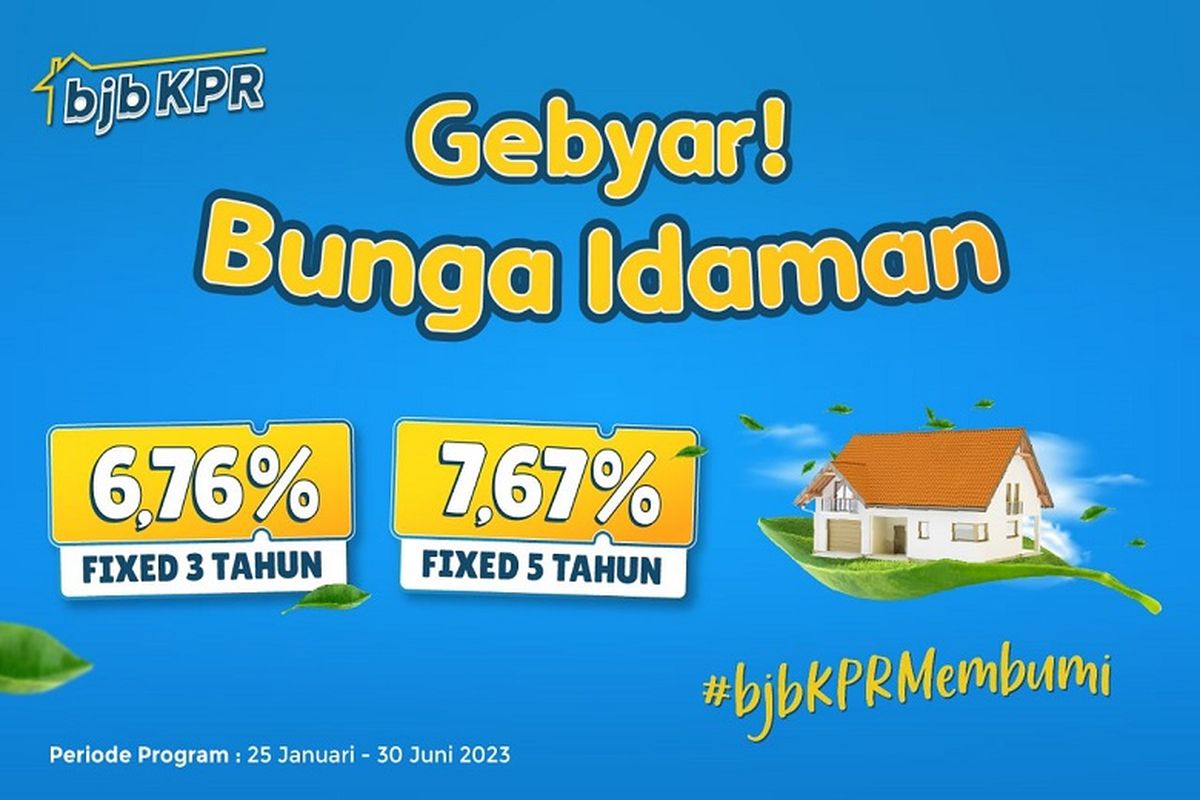 Program BJB KPR Membumi menyediakan pilihan suku bunga rendah dan masa fixed panjang. Ini dapat terealisasi karena Bank BJB telah menjalin kerja sama dengan berbagai pengembang perumahan (developer) hampir di seluruh wilayah operasionalnya. 

