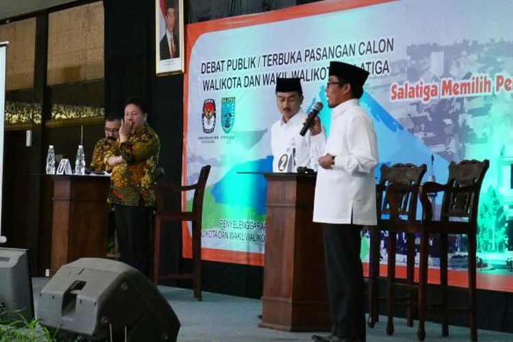 : Suasana debat terbuka Pemilihan Walikota dan Wakil Walikota Salatiga, Jawa Tengah, Sabtu (11/2/2017) di Hotel Laras Asri Salatiga.