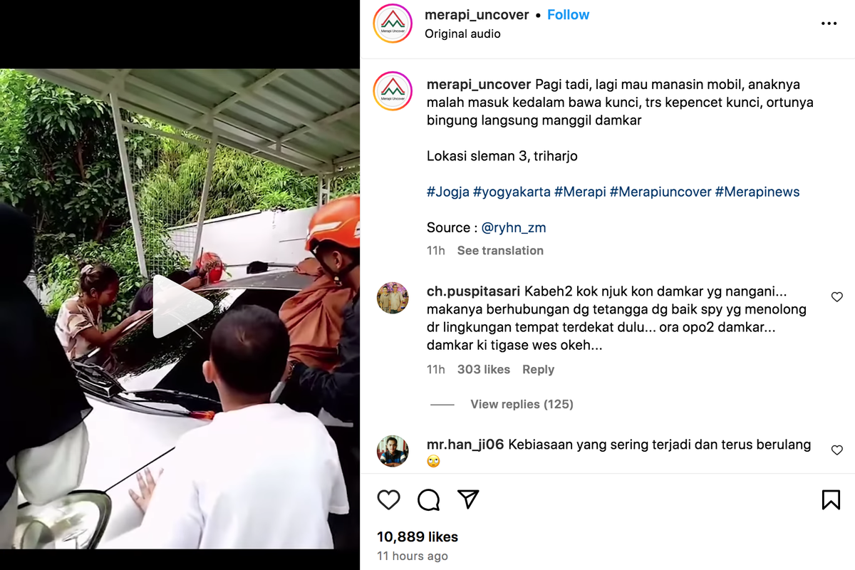 Video anak kecil terjebak di dalam mobil