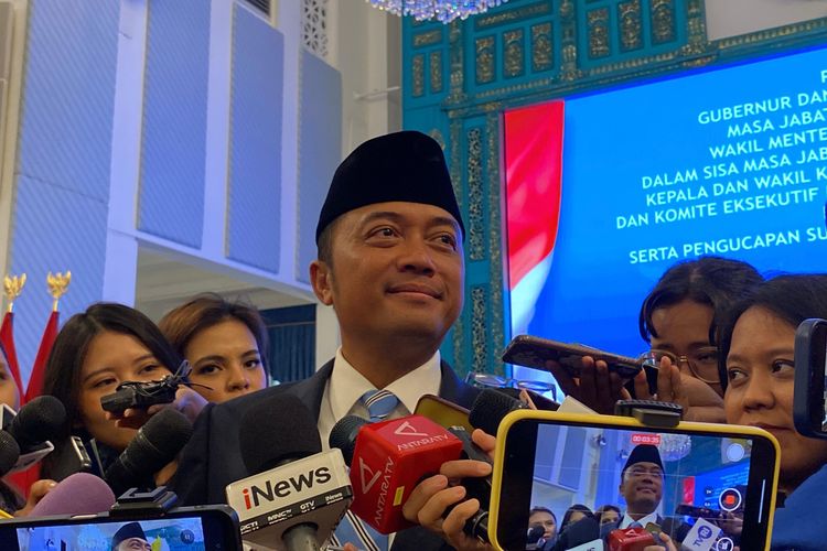 Menteri Sekretaris Negara (Mensesneg) Prasetyo Hadi di Istana Negara, Jakarta Pusat, Rabu (8/10/2025). 