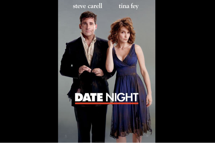 Steve Carell dan Tina Fey dalam film komedi kriminal Date Night (2010).