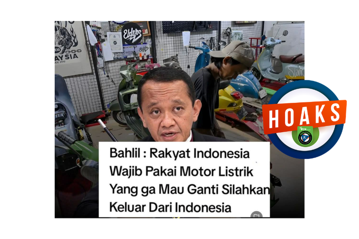 Hoaks Beredar: Menteri Bahlil Diklaim Wajibkan Motor Listrik