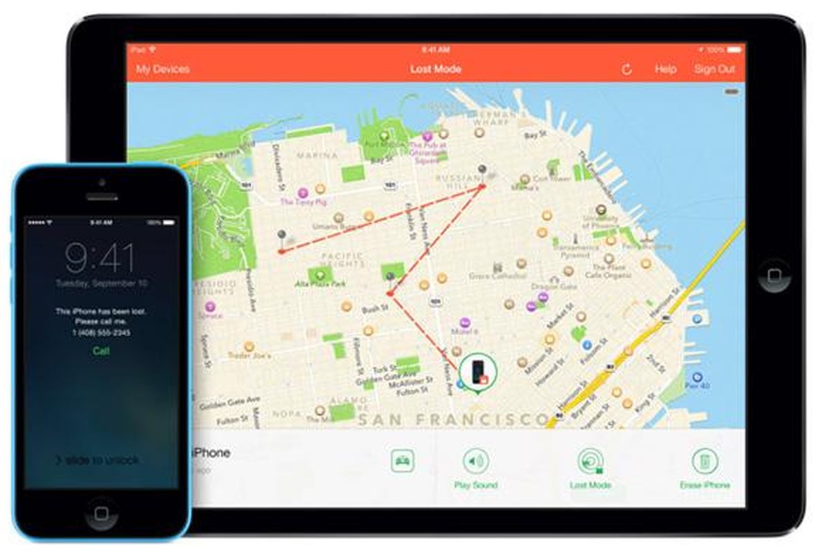 Ilustrasi pencarian ponsel menggunakan fitur find my iPhone