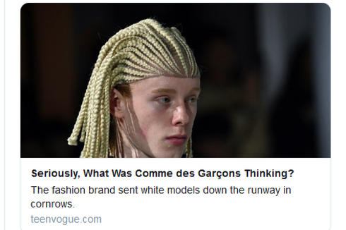 Gara-gara Rambut Cornrows, Comme des Garçons Dituduh Lecehkan Budaya