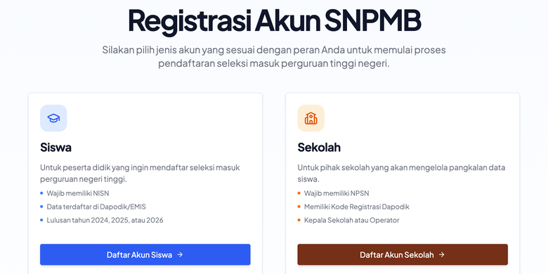 Registrasi Akun SNPMB 2026 Jadwal, Cara Daftar, dan Syarat SNBP