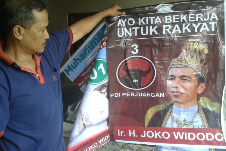 Gambar Jokowi yang seolah-olah menjadi raja. Kompas.com/Slamet Priyatin