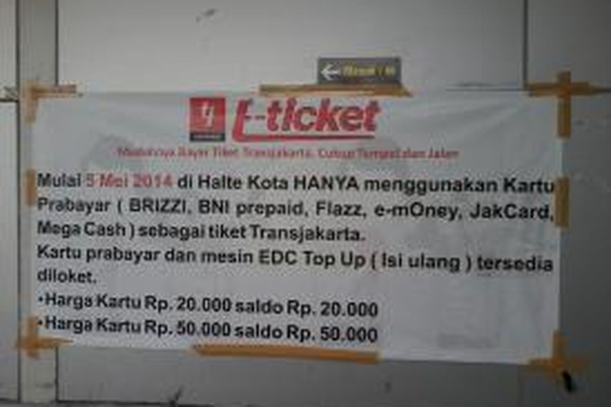 Pengumuman tiket prabayar transjakarta.