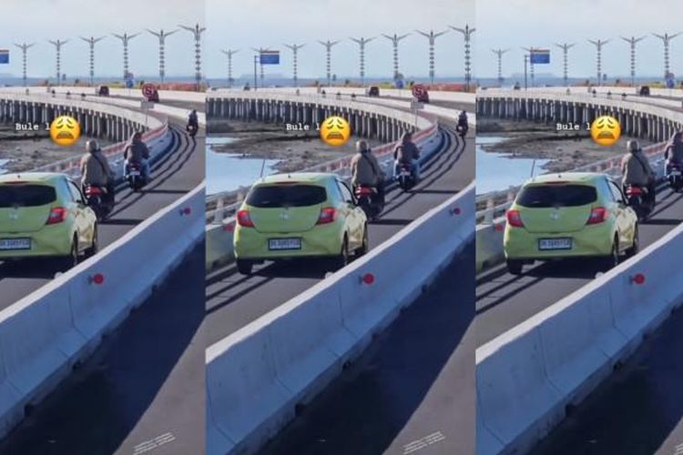 Viral unggahan video berdurasi 47 detik memperlihatkan adanya mobil Honda Brio berwarna kuning plat DK 1085 FCD salah masuk jalur di Jalan Tol Bali Mandara, Rabu (6/8/2025).