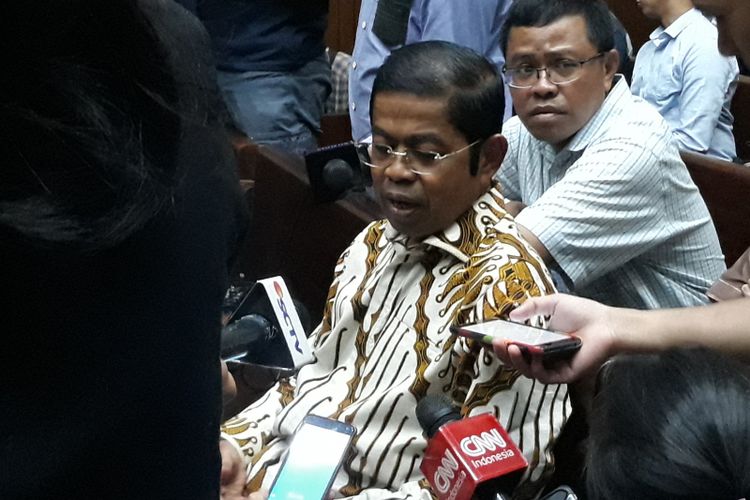 Mantan Sekjen Partai Golkar, Idrus Marham di Pengadilan Tipikor Jakarta, Selasa (15/1/2019).