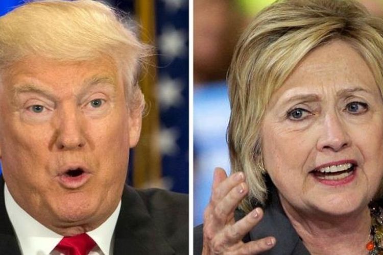 Calon Presiden AS Donald Trump dan Hillary Clinton.