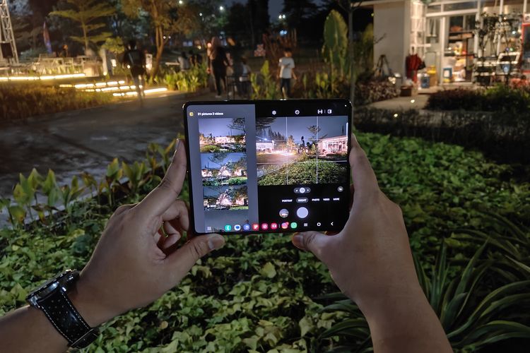 Fitur Nightography Samsung Galaxy Z Fold 5 dipakai untuk memotret malam hari.