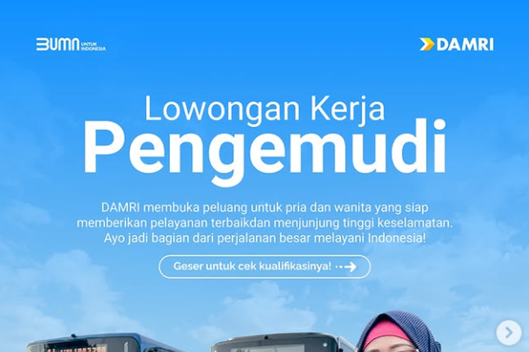 DAMRI Buka Lowongan Kerja Pengemudi, Usia 40 Tahun Boleh Mendaftar
