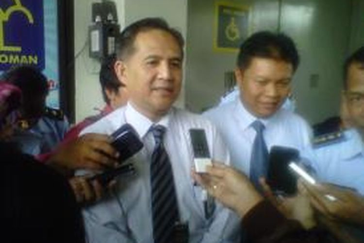 Kepala Kanwil DJP DIY Rudy Gunawan Bastari usai meninjau ruangan tahanan di Lapas Wirogunan